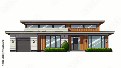 Modern Two Story House Exterior Design.
