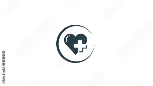 Heart with plus symbol inside a circle representing healthcare and medical services a clean vector icon for digital and print use