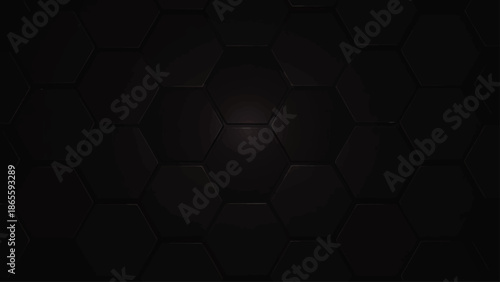 Black Hexagonal Pattern with Central Highlight.