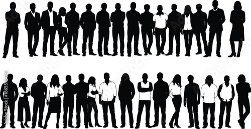 Large Collection of Diverse Silhouettes Featuring Adults Children and Professionals for Community Business Education Family Support and Social Group Concepts