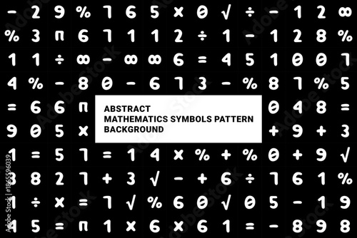 Abstract Mathematics Symbols Pattern on Black Background