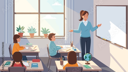 Teacher Educating Students in Classroom Setting.
