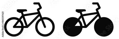 Bicycle icons designs in black silhouette,icon bicycle using line style,Bicycle icon bike vector symbol, Modern bicycle icon.Bicycle parking icon. Bicycle sign area, vector illustration