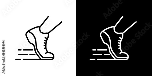 Running Shoe Icon Depicting Motion and Speed