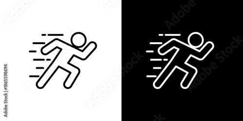 Running icon representing speed and fitness, a symbol for active lifestyle and athletic pursuit