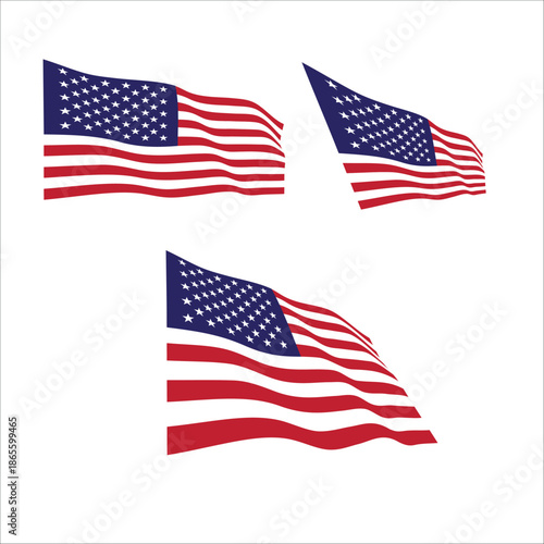 Flag american vector icon illustration 