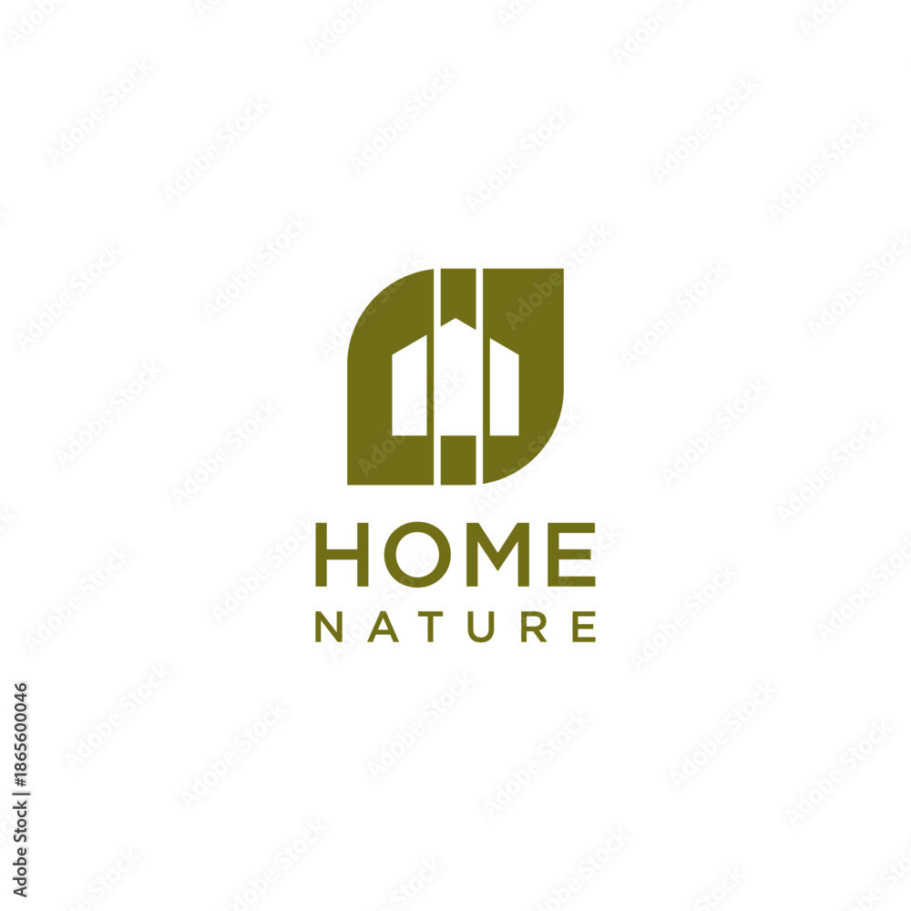Obraz premium Green house logo design with creative modern concept