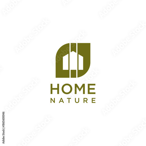 Green house logo design with creative modern concept