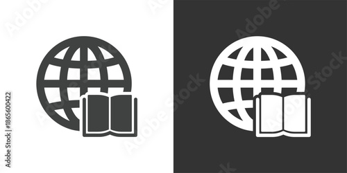 World Language Knowledge icon. Solid glyph series icon