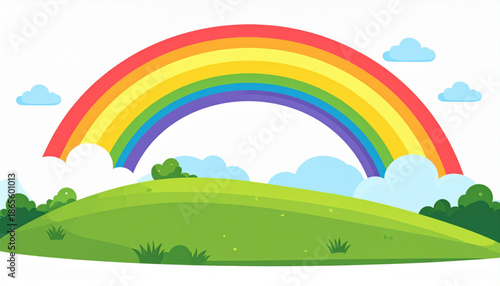 Flat Rainbow Over Hills