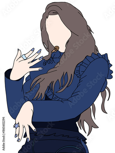 Illustration vector of Kpop fashion stage. idols of Koreans performing. K-pop female fashion idol. female singer who is singing wearing beautiful clothes