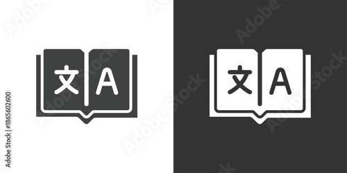 Language Dictionary icon. Solid glyph series icon