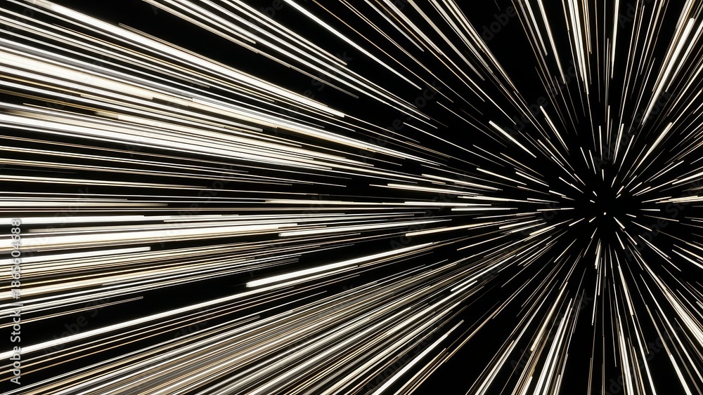 Obraz premium Warp speed abstract background with streaks of light and motion blur effect, representing fast travel through space or hyperspace with a sense of urgency and speed