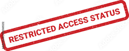 A red grunge effect stamp displaying RESTRICTED ACCESS STATUS to denote a specific permission level