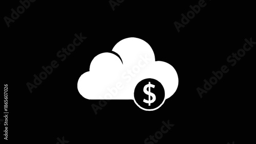 Cloud computing cost management and financial optimization icon.