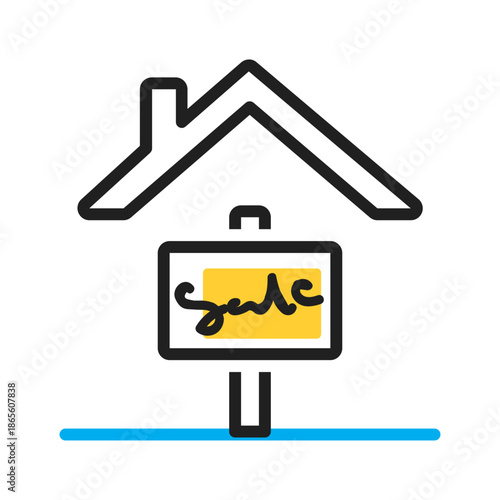 Vector multi color icon for For sale sign