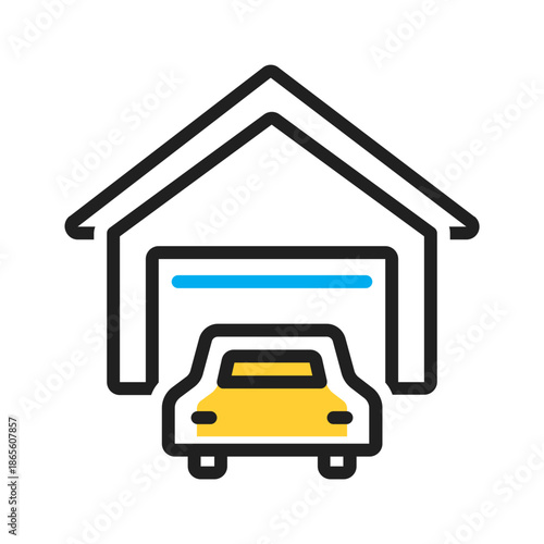 Vector multi color icon for Garage