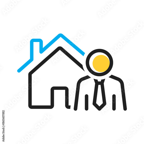 Vector multi color icon for Property agent