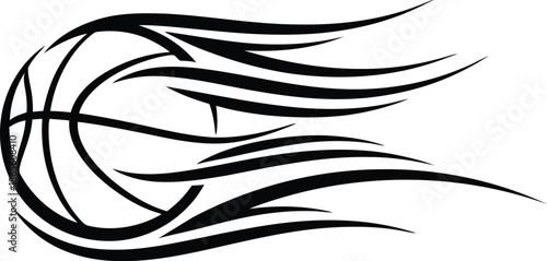 Tribal tattoo design with curved black lines forming wavy patterns