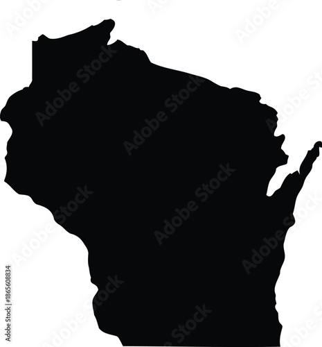 Wisconsin state map outline silhouette  geographic shape