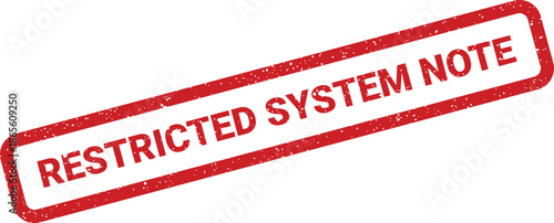 Distressed red rectangular mark indicating a restricted system note for important information delivery