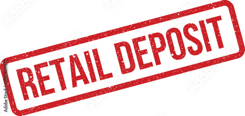 Distressed red rectangular stamp marking a retail deposit payment transaction