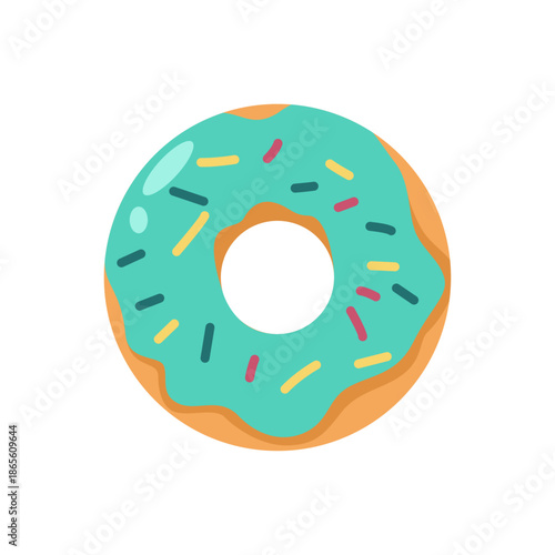 Flat Illustration of Donut Vector. Foods and Drinks Daily Illustration.