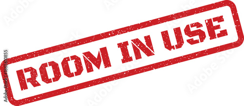 Distressed red rubber stamp displaying the message of an occupied area