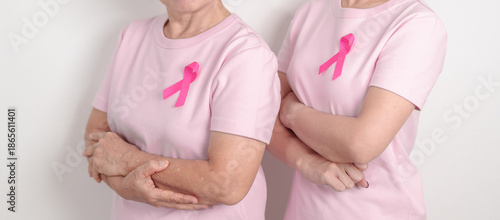 Wallpaper Mural Couple woman with pink Ribbon for Pink October Breast Cancer Awareness month, May Women Health, November Birth Parents Adoption, women rights, Empowerment, March International Women day and Cancer day Torontodigital.ca