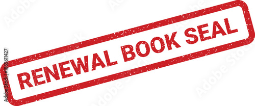 Distressed red rubber stamp vector featuring the important Renewal Book Seal text