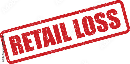 Distressed red rubber stamp vector graphic showing the crucial business phrase RETAIL LOSS for financial reports
