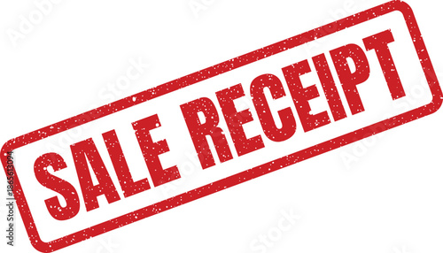 Grunge red rubber stamp displaying SALE RECEIPT text, ideal for digital documentation or official transaction records