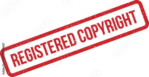 Grungy official stamp vector displaying registered copyright for intellectual property protection and ownership