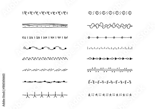 ナチュラルでシンプルな手描きのラインセット13