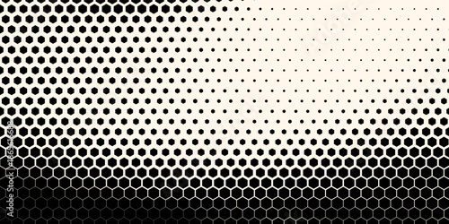 Hexagon Shapes Vector Abstract Geometric Technology Retrowave Sci-Fi Texture Isolated on Light Background. Halftone Hex Retro Simple Pattern
