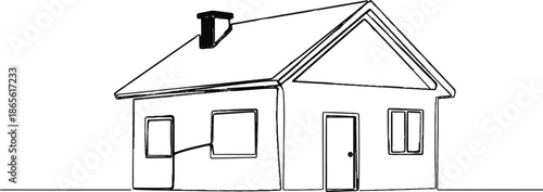 Vector illustration of a residential home icon and real estate symbol designed as a creative house structure made from matches with a roof and door