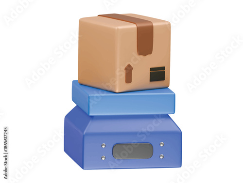 logistic scale icon 3d illustration render