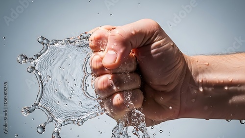 hand and water