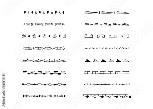 ナチュラルでシンプルな手描きのラインセット14