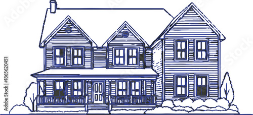 Sketch of Old  House in Town