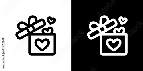 ハートの愛が溢れるプレゼントアイコン