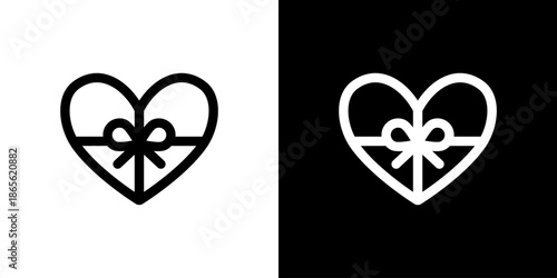 ハート型のプレゼントアイコン・バレンタインデーアイコン