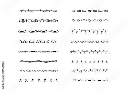 ナチュラルでシンプルな手描きのラインセット15