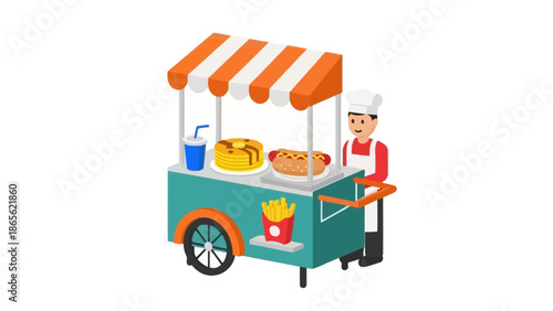 Street Food Vendor Selling Delicious Treats.