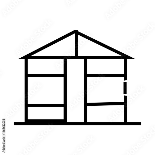 Minimalist Glasshouse Symbol for Smart Farming and Agriculture Outline Icon