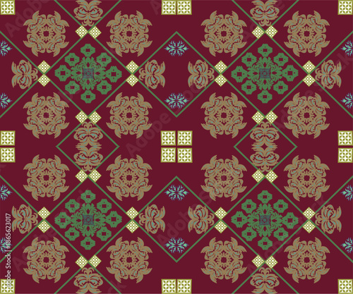 seamless floral and geometric  pattern