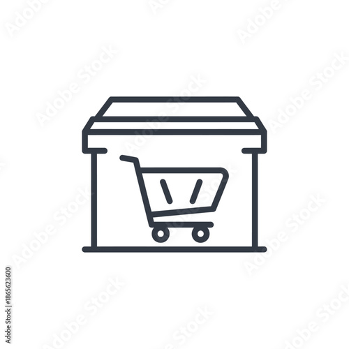 Mobile Shopping Cart Inside Storage Bin in Warehousing or Retail Environment