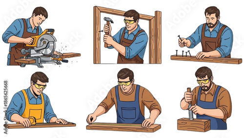 Carpentry and Woodworking A Manual Skill Collection of Six Illustrations