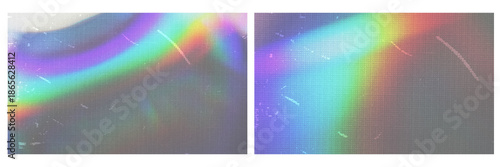 Fotografi Crystal light rainbow hologram background with transparent overlay effect