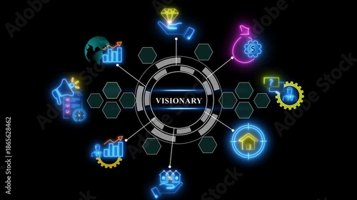 Visionary Concept with Glowing and Abstract for Modern Business Presentation glowing abstract modern business presentation